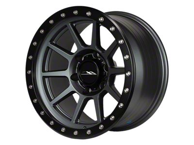 CXA Off Road Wheels TR4 SPRINT Anthracite with Black Ring 6-Lug Wheel; 17x9; -18mm Offset (07-13 Silverado 1500)