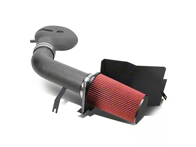 Aluminum Cold Air Intake with Red Filter and Heat Shield; Black (97-99 V8 Dakota)
