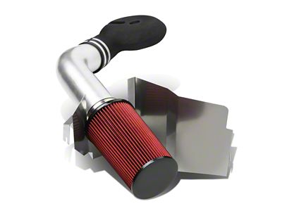 Aluminum Cold Air Intake with Red Filter and Heat Shield; Silver (97-99 V8 Dakota)