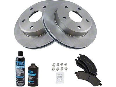 Ceramic 5-Lug Brake Rotor, Pad, Brake Fluid and Cleaner Kit; Front (05-11 Dakota)