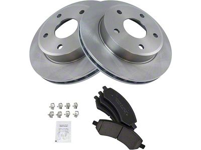 Ceramic 5-Lug Brake Rotor and Pad Kit; Front (05-11 Dakota)