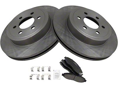 Ceramic 5-Lug Brake Rotor and Pad Kit; Front (03-04 Dakota)