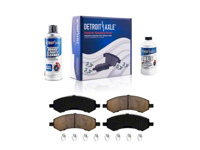 Ceramic Brake Pads with Brake Fluid and Cleaner; Front Pair (05-11 Dakota)