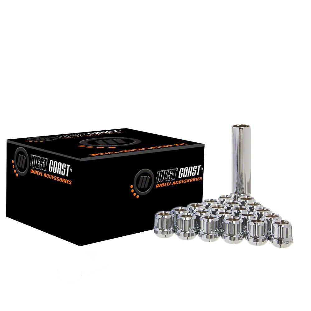 Gearzaar 20-Pack 1/2x20 Black Acorn Lug Nuts – Open End Bulge For Ford Wheels