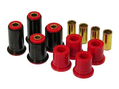 Control Arm Bushing Kit; Uppers without Shells/Lowers with Shells; Red (97-03 2WD Dakota)
