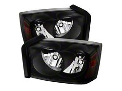 Crystal Headlights; Black Housing; Clear Lens (05-07 Dakota)