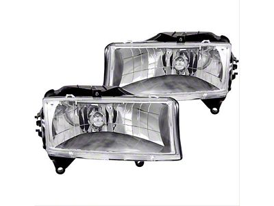 Crystal Headlights; Chrome Housing; Clear Lens (97-04 Dakota)