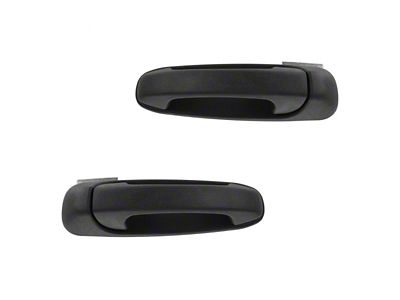 Exterior Door Handles; Rear; Textured Black (05-11 Dakota Crew Cab)