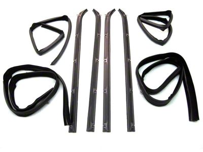 Front Upper and Division Bar Belt Weatherstrip Window Channel Kit; Inner and Outer Driver and Passenger Side (87-93 Dakota)