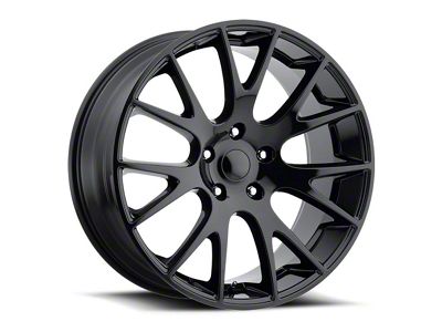 Hellcat Replica Gloss Black 5-Lug Wheel; 22x10; 25.40mm Offset (05-11 Dakota)