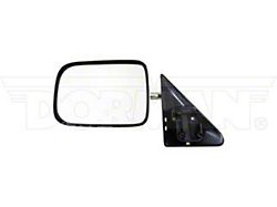 Manual Non-Heated Side Mirror; Driver Side; Black (87-96 Dakota)