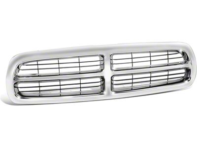 OE Style Upper Replacement Grille; Black/Chrome (97-04 Dakota)