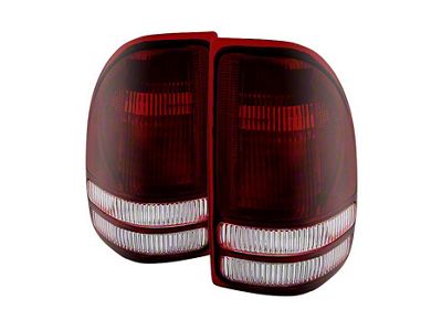 OEM Style Tail Lights; Chrome Housing; Red Smoked Lens (97-04 Dakota)