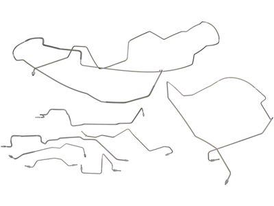Pre-Bent Brake Line Kit; Stainless Steel (2002 4WD Dakota Regular Cab w/ 8.25-Inch Rear Axle)