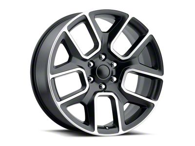 RAM 1500 Replica Satin Black Machine Face 5-Lug Wheel; 24x10; 15mm Offset (05-11 Dakota)