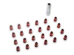 Red Acorn Spline Lug Nuts for Aftermarket Wheels; 1/2-20-Inch; Set of 24 (87-04 Dakota)