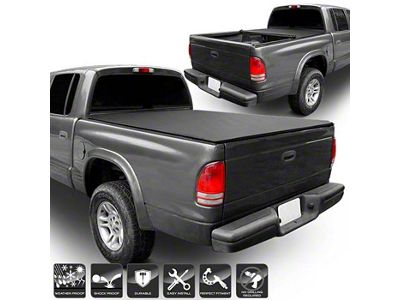 Roll Up Style Tonneau Cover; Black (97-04 Dakota w/ 6.5-Foot Box)