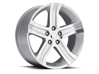 RT Replica Silver Machine Face 5-Lug Wheel; 24x10; 25mm Offset (05-11 Dakota)