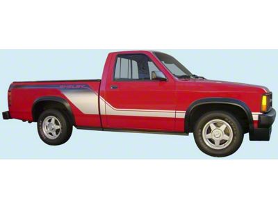 Shelby Stripe Kit; Silver/Black (1989 Dakota)