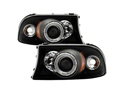 Signature Series CCFL Halo Projector Headlights; Black Housing; Clear Lens (97-04 Dakota)