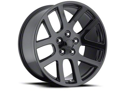 SRT10 Replica Gloss Black 5-Lug Wheel; 22x10; 25.40mm Offset (05-11 Dakota)