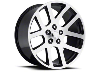 SRT10 Replica Gloss Black Machine Face 5-Lug Wheel; 24x10; 25.40mm Offset (05-11 Dakota)