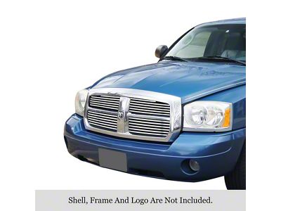 Stainless Steel Billet Upper Grille Overlay; Polished (05-07 Dakota)