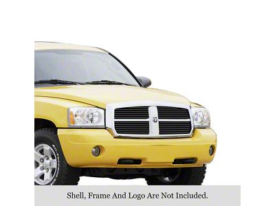 Stainless Steel Billet Upper Grilles; Black (05-07 Dakota)