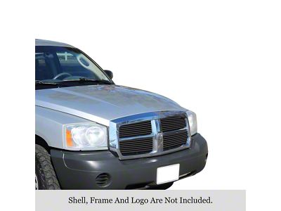 Stainless Steel Billet Upper Overlay Grille; Black (05-07 Dakota)