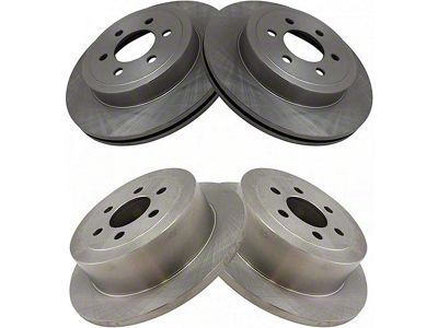 Vented and Solid 5-Lug Rotors; Front and Rear (03-04 Dakota w/ Rear Disc Brakes)
