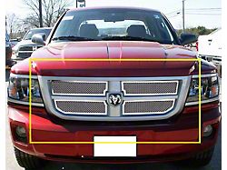 Wire Mesh Upper Grille Overlay; Polished (08-11 Dakota)