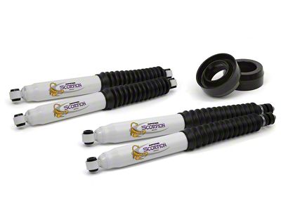 Daystar Suspension Lift Kit; Suspension Combo Kit; Black; 2-Inch Front Spacers; Includes Front and Rear Scorpion Shock Absorbers (03-13 2WD RAM 3500)