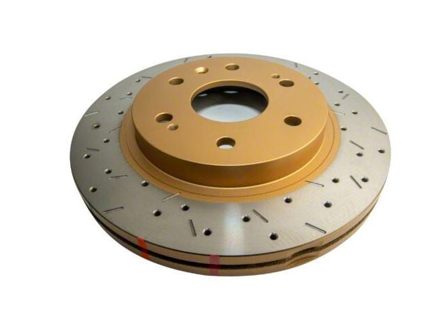 DBA 4000 Series XS Gold Cross Drilled and Slotted 6-Lug Rotor; Front (2005 Sierra 1500 w/ Rear Drum Brakes; 06-14 Sierra 1500)