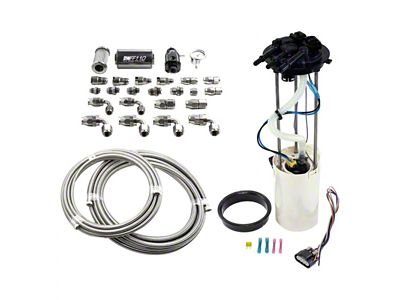 DeatschWerks DW400 Fuel Pump Module with PTFE Return Kit; 415 LPH (99-04 V8 Sierra 1500)