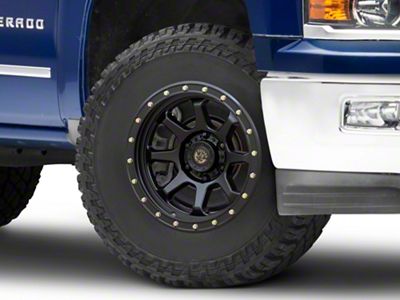 Deegan 38 by Mammoth Phantom 38 Flow Formed Satin Black 6-Lug Wheel; 17x9; -6mm Offset (14-18 Silverado 1500)