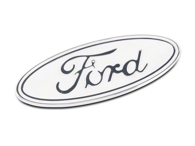 Defenderworx Ford Oval Tailgate Emblem; Gloss White (15-20 F-150)