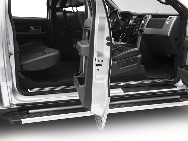 Defenderworx Door Sill Plates with F-150 Logo; Brushed (09-14 F-150 SuperCrew)