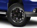 Defiant Wheels DF03 Satin Black and Dark Satin Charcoal 6-Lug Wheel; 18x9; -12mm Offset (07-13 Sierra 1500)
