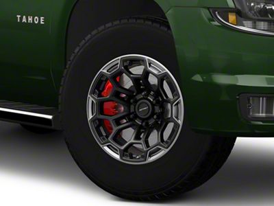 Defiant Wheels DF03 Satin Black and Dark Satin Charcoal 6-Lug Wheel; 18x9; -12mm Offset (15-20 Tahoe)
