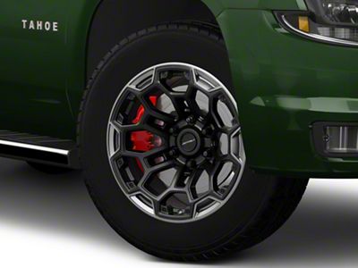 Defiant Wheels DF03 Satin Black and Dark Satin Charcoal 6-Lug Wheel; 20x9; -12mm Offset (15-20 Tahoe)