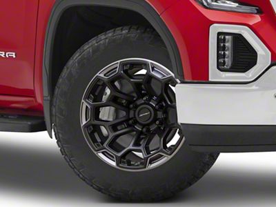 Defiant Wheels DF03 Satin Black and Dark Satin Charcoal 6-Lug Wheel; 20x9; -12mm Offset (19-25 Sierra 1500)