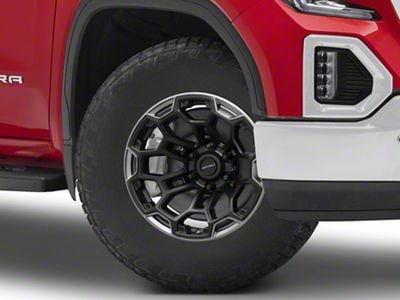 Defiant Wheels DF03 Satin Black and Dark Satin Charcoal 6-Lug Wheel; 18x9; -12mm Offset (19-25 Sierra 1500)