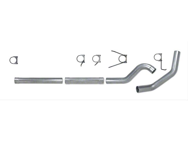 4-Inch Stainless Steel Muffler Delete Single Exhaust System; Side Exit (04.5-07 5.9L RAM 2500)
