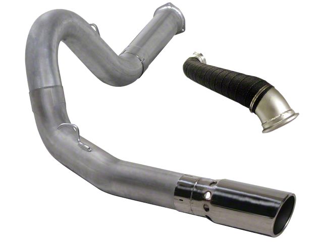 5-Inch Aluminized Steel DPF-Back Single Exhaust System with Polished Tip and Turbo Direct Pipe; Side Exit (07-10 6.6L Duramax Sierra 2500 HD)