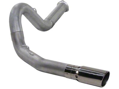 5-Inch Aluminized Steel DPF-Back Single Exhaust System with Polished Tip; Side Exit (07-10 6.6L Duramax Sierra 2500 HD)