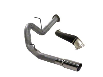 4-Inch Stainless Steel DPF-Back Single Exhaust System with Polished Tip and Turbo Direct Pipe; Side Exit (07-10 6.6L Duramax Sierra 3500 HD)