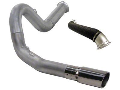5-Inch Aluminized Steel DPF-Back Single Exhaust System with Polished Tip and Turbo Direct Pipe; Side Exit (07-10 6.6L Duramax Sierra 3500 HD)