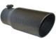 Angled Cut Rolled End Round Exhaust Tip; 6-Inch; Black (Fits 5-Inch Tail Pipe)