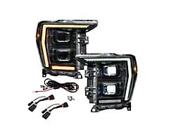Diode Dynamics Elite Series LED Headlights; Black Housing; Clear Lens (21-23 F-150 w/ Factory Projector Headlights)