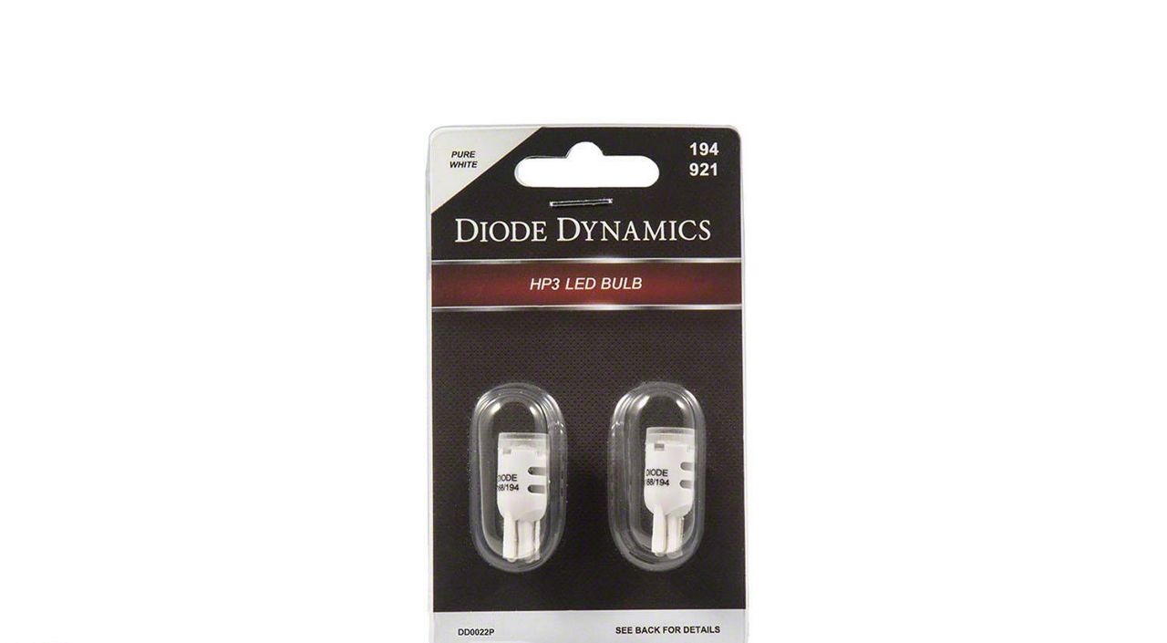 Diode Dynamics Pure White LED License Plate Bulbs; 194 HP3 (18-24 F-150)